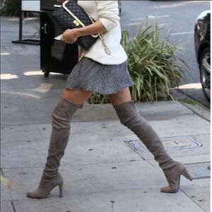 Stuart Weitzman highland grey suede over the knee boots